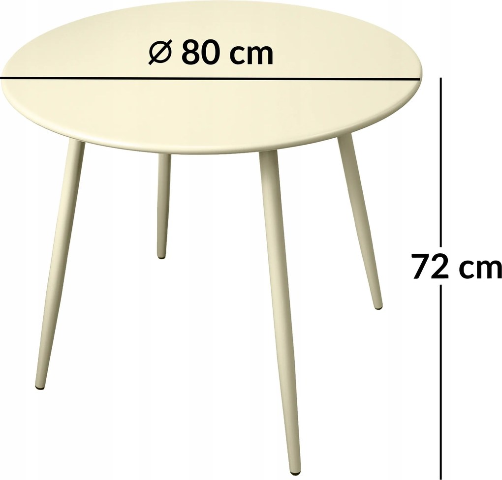 Dekorstudio Kávový stolík DOMO krémový- 80 cm