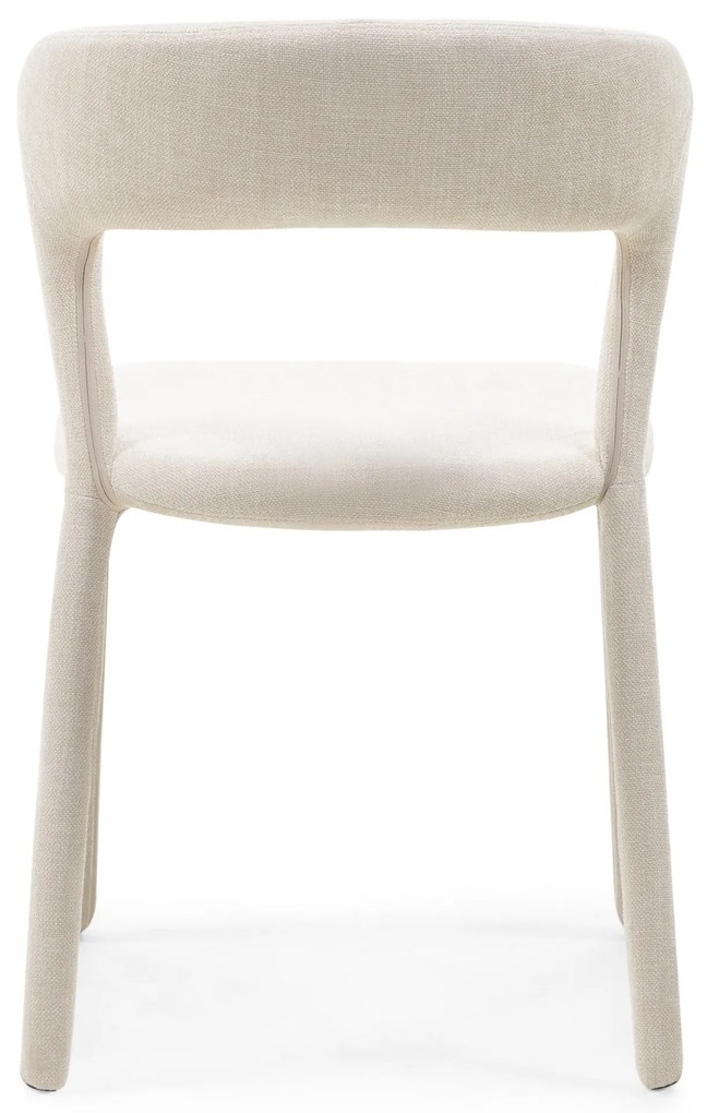 Čalouněná designová jídelní židle Calma světle béžová