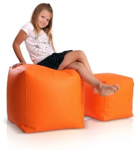 Sedací vak taburetka veľká oranžová EMI