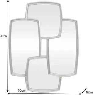 Zrkadlo Quadra 48191 90x70cm Strieborné  - Komfort-nábytok