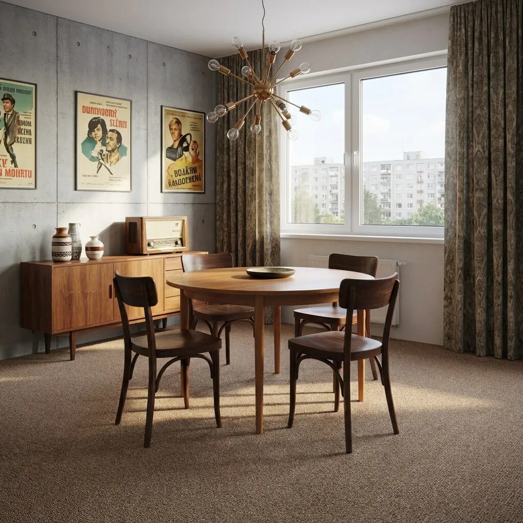 Betap, Koberec metráž Rambo-Bet 93, na mieru, šíře 3m,4m,5m, hnedá, ab (mriežka), kuchyňa