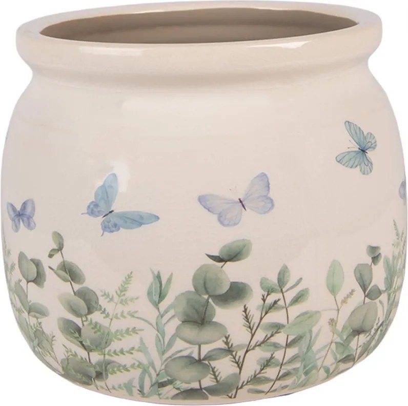 Dekoratívny obal na kvetináč Butterflies Home M - Ø 16*13 cm