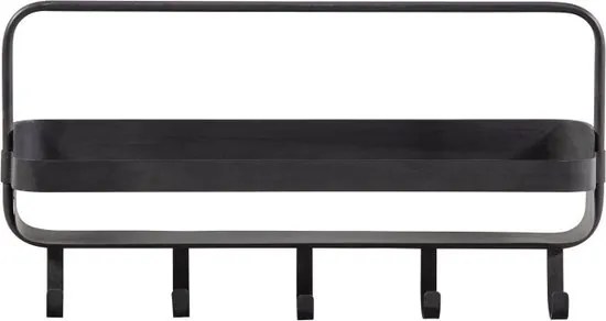 Kovová polica do kúpeľne RAKKA 56x29 cm, čierna