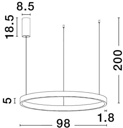 LED luster Elowen 98 zlaté