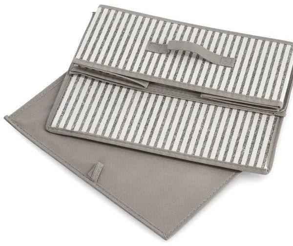 Pevný úložný box na oblečenie, na textil, pod posteľ, prúžok, 38x29x16cm