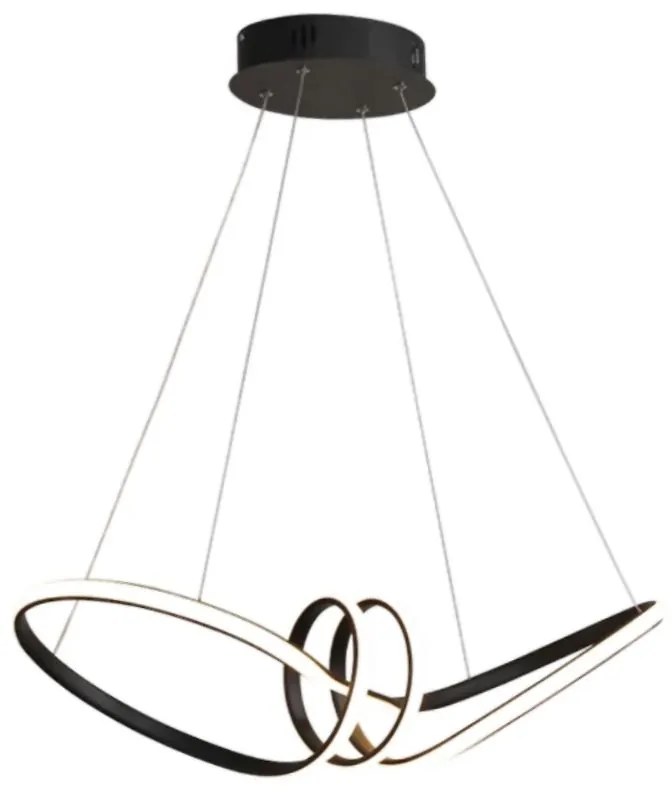 Toolight - LED závesná lampa APP823-CP + diaľkové ovládanie, čierna, OSW-06661