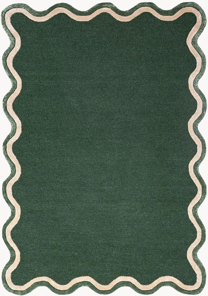 Ručne všívaný vlnený koberec's nízkym vlasom Rivo