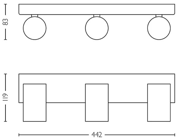Philips - Kúpeľňové bodové svietidlo IDRIS 3xGU10/5W/230V IP44 biela