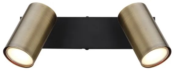 Globo 57911-2M - Bodové svietidlo ROBBY 2xGU10/35W/230V čierna/mosadz
