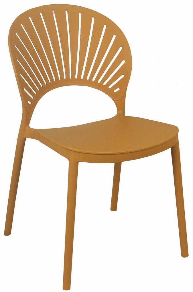 SOLEIL Horčicová - MODERNÁ STOLIČKA DO KUCHYNE ZÁHRADY KAVIARNE (STOHOVATEĽNÁ)