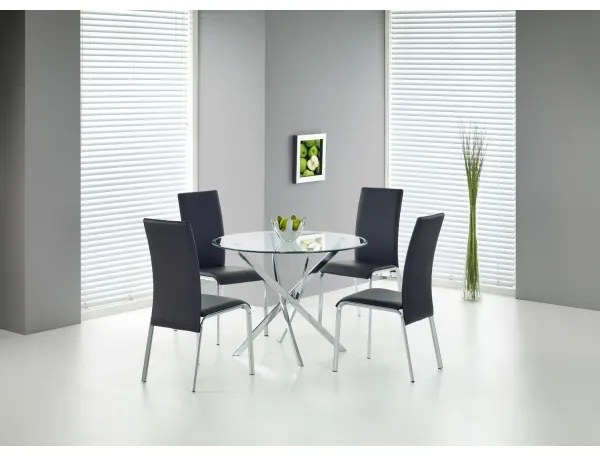 Jedálenský stôl ESTEN priehľadný/strieborný