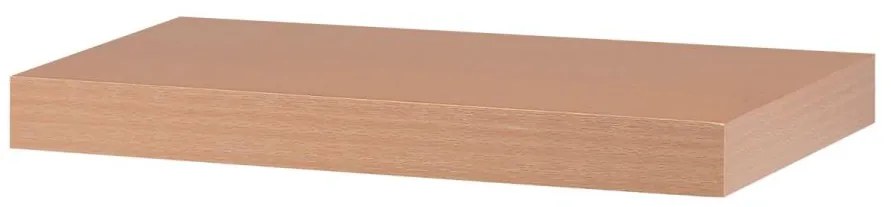 Polička nástenná 40 cm, MDF, 3D dekor prírodný buk, baleno v ochranej fólii