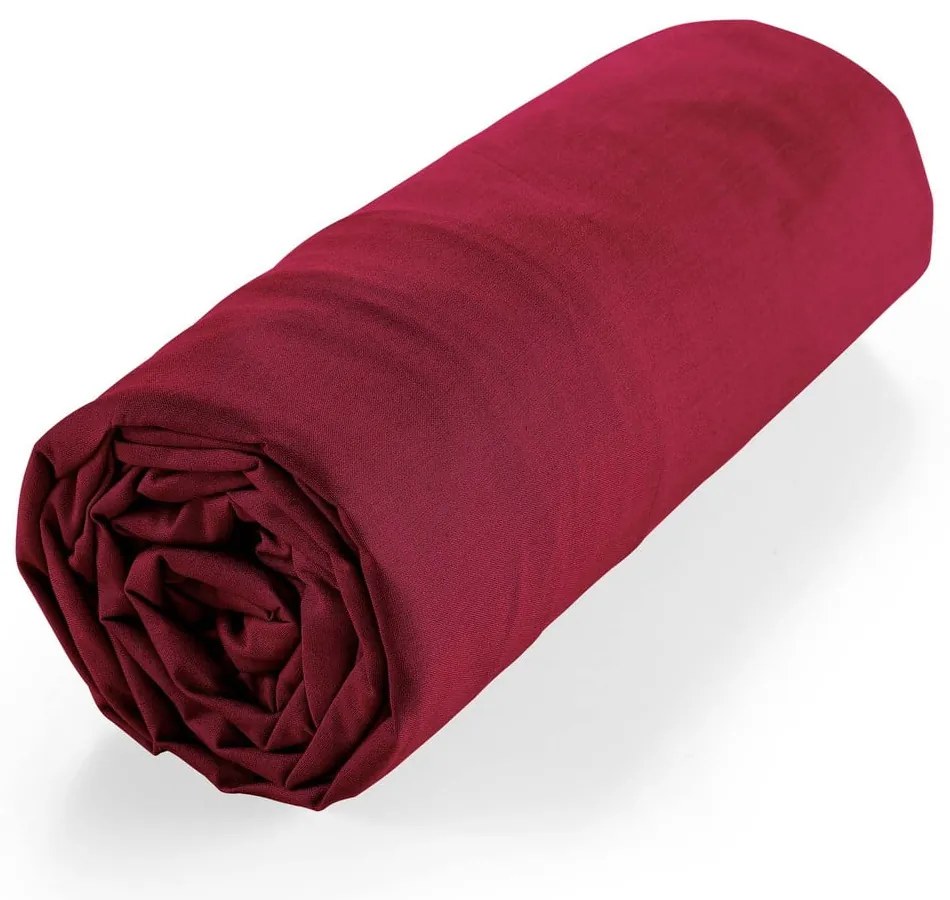 Červená napínacia plachta z Bio bavlny 140x190 cm Biolina – douceur d'intérieur