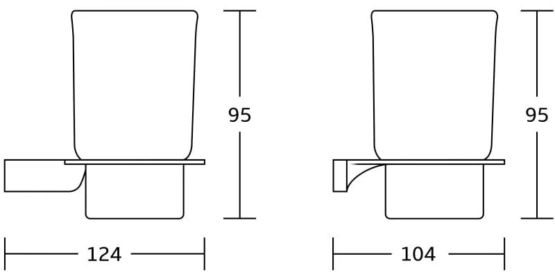 Mexen Rino, nástenný pohár na kefky, čierna matná, 7027038-70