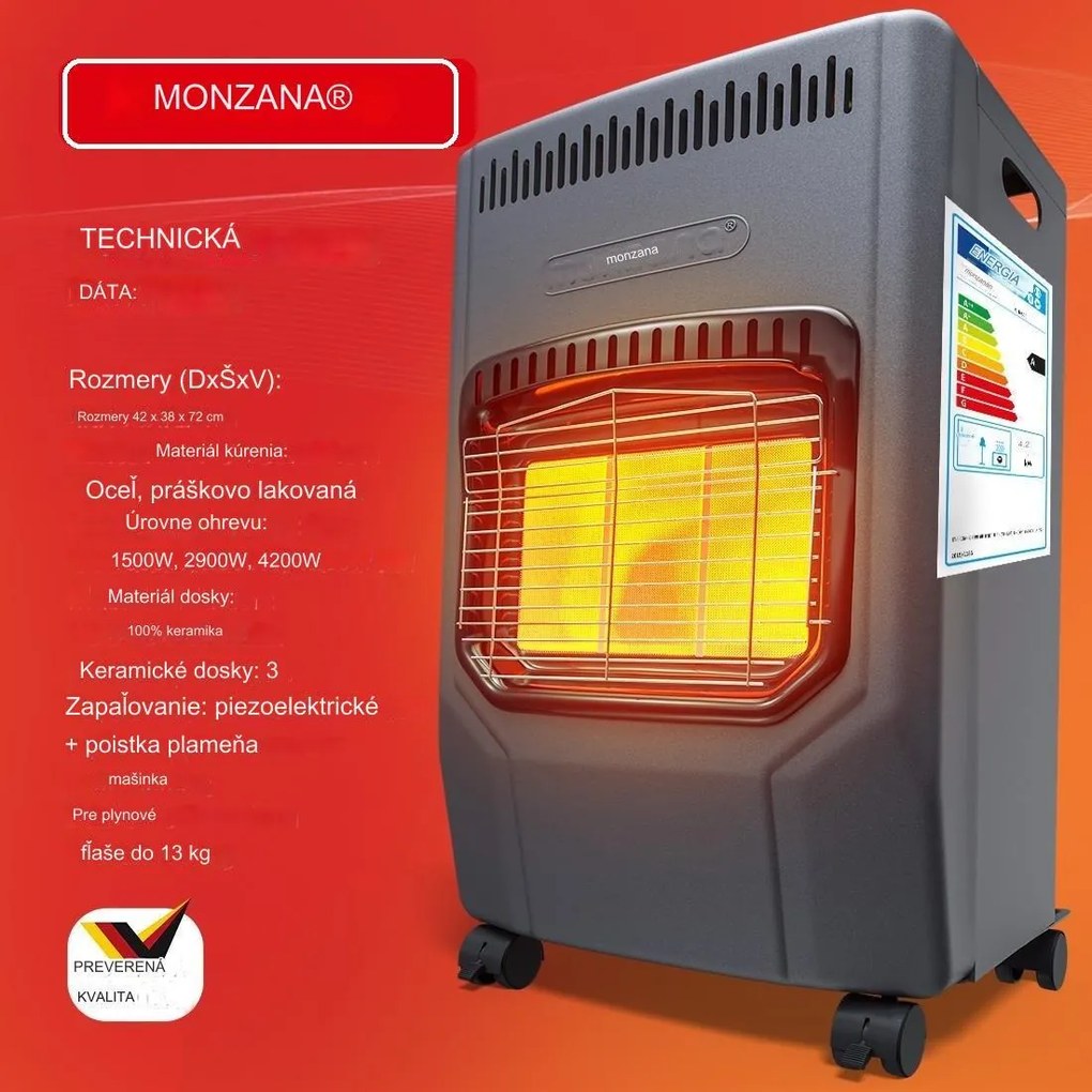 InternetovaZahrada Plynový ohrievač 72x38x42 cm - čierny