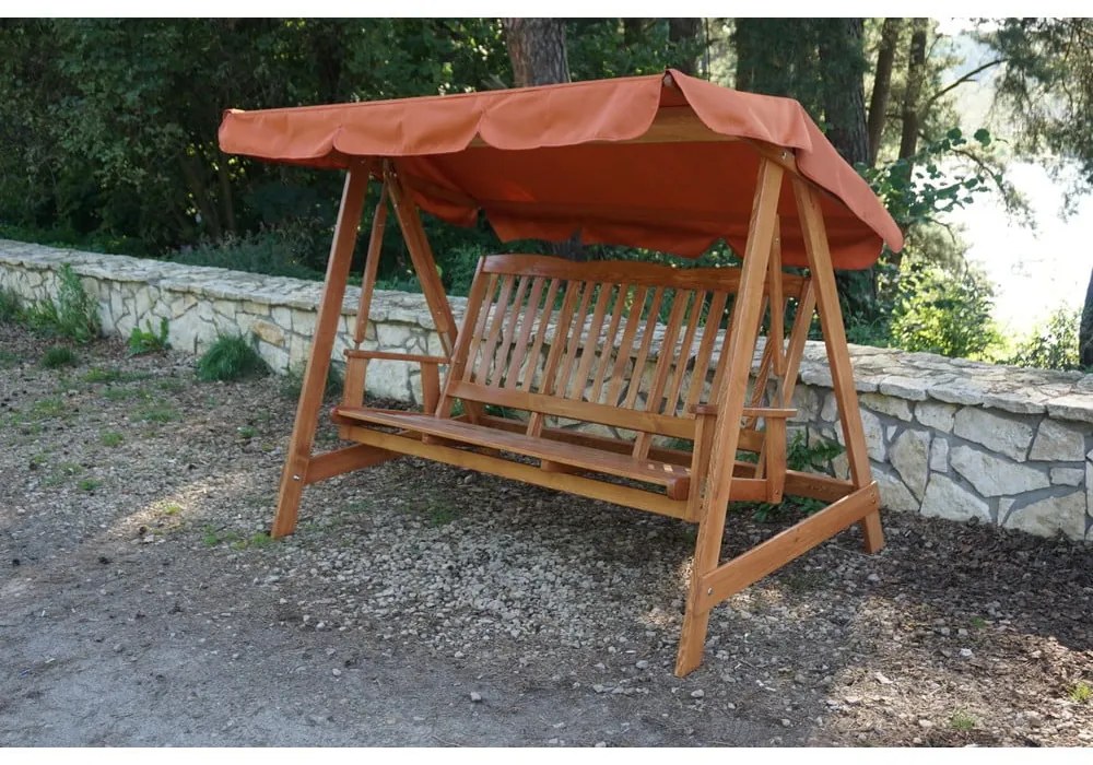 Hnedá drevená záhradná hojdačka Luisa – Rojaplast