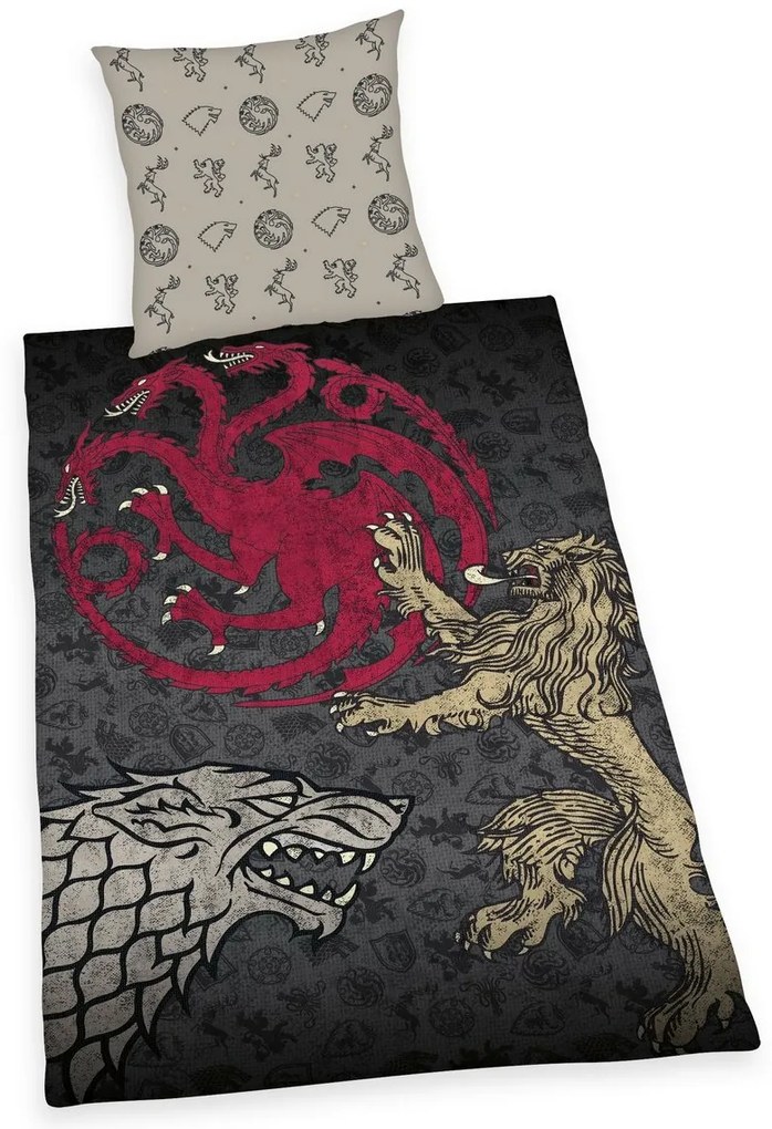 Bavlnené posteľné prádlo Herding Game of Thrones,135 x 200 cm, 80 x 80 cm