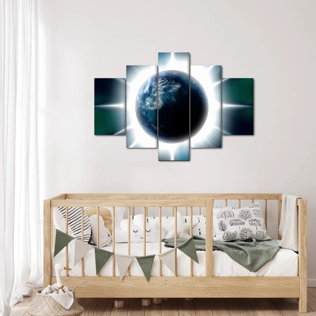 Obraz ožiarenej planéty (150x105 cm)