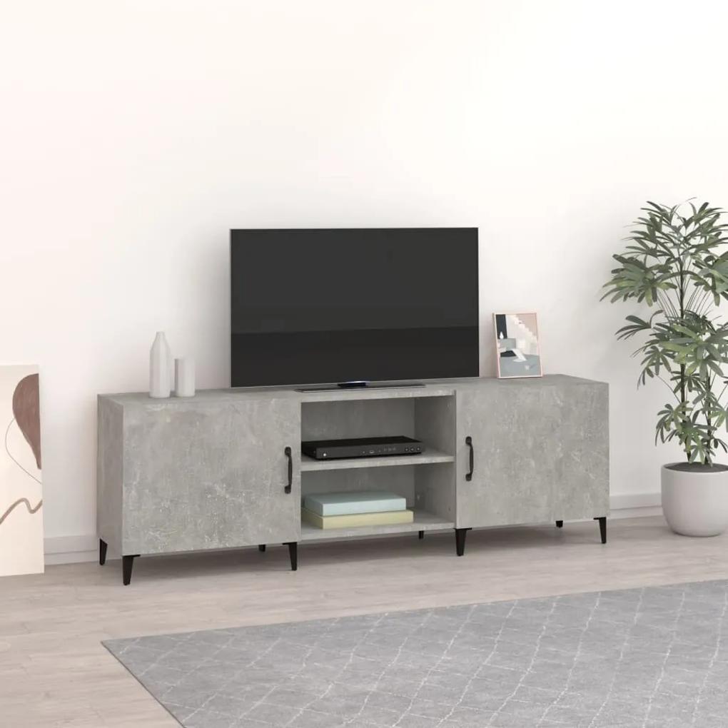 TV stolík betónovo-sivý 150x30x50 cm spracované drevo