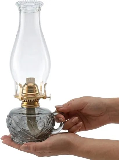Brilagi - petrolejová lampa MERLIN dymová/sivá