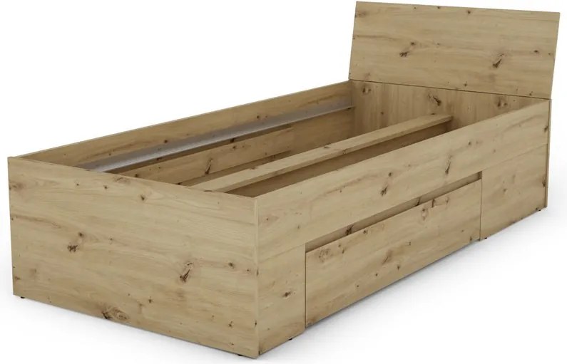 Posteľ so zásuvkami Carlos 90x200, dub artisan