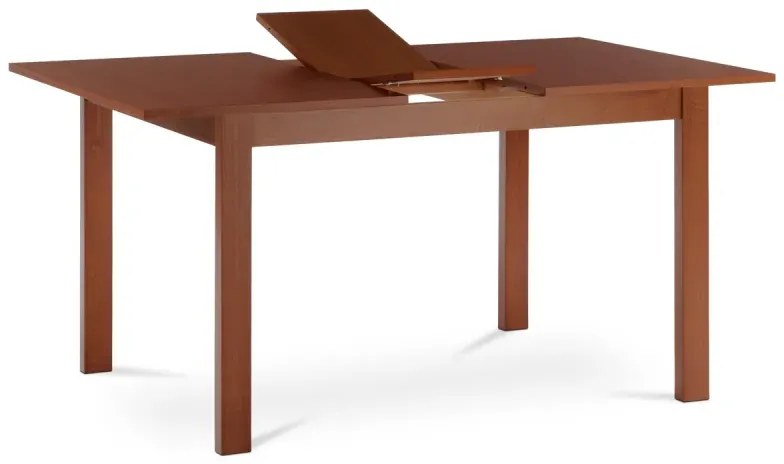 Stůl jídelní rozkládací, 120+30x80x74 cm, MDF + dýha, masiv, tmavá třešeň
