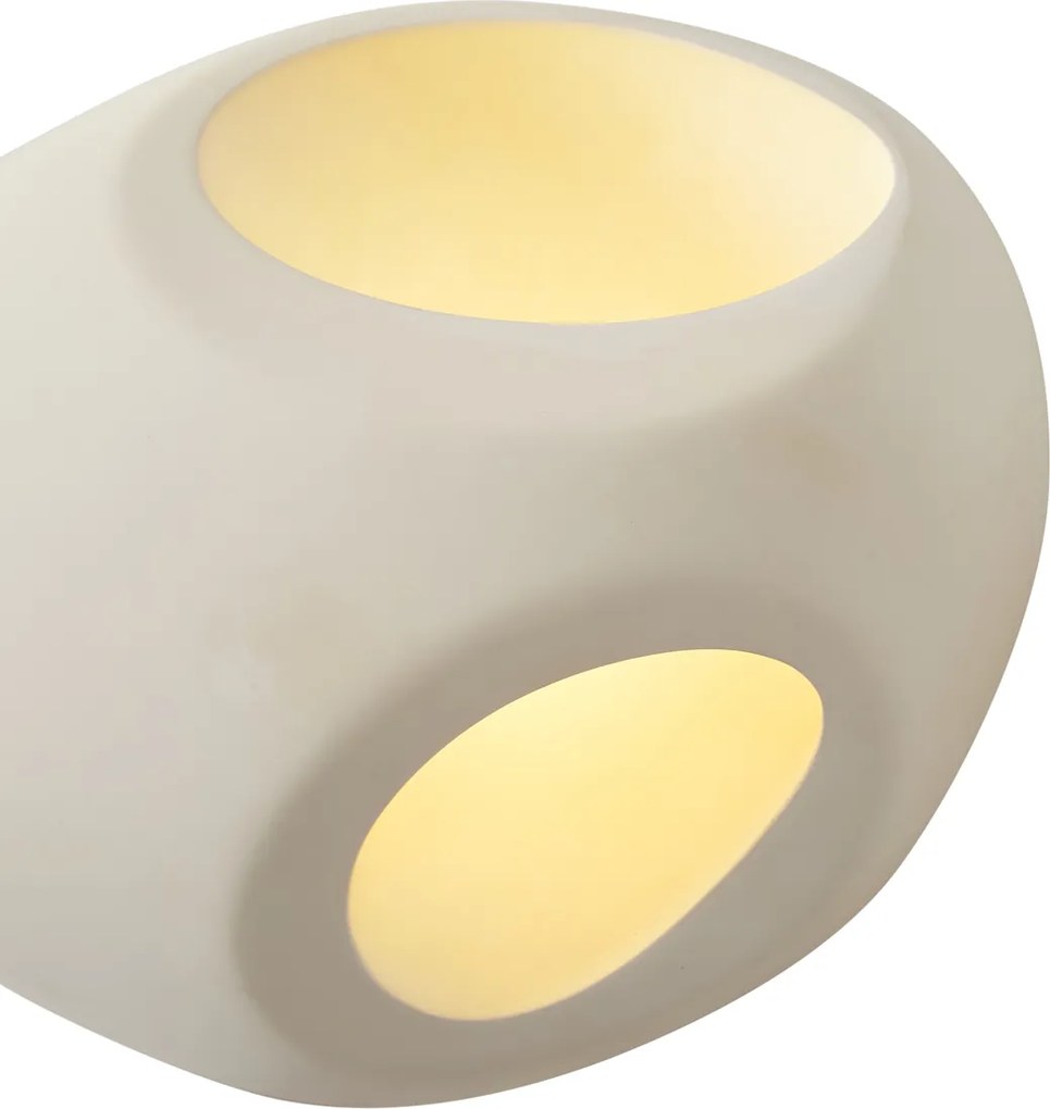 Nástenná lampa Japandi krémová okrúhla 28 cm - Pietra