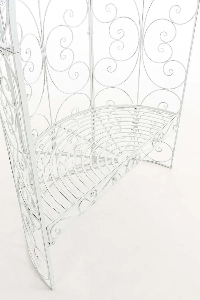 Oblúk na ruže Rosie s lavičkami - Biela antik
