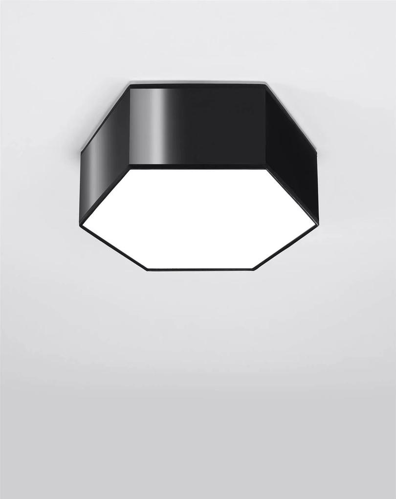 Stropné svietidlo Sunde, 1x čierne plastové tienidlo, (biely plast)
