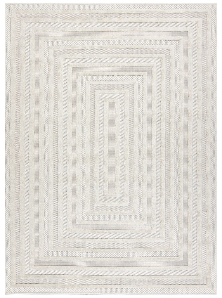 Koberec SANTO  SIZAL 0999, geometrické tvary, biely