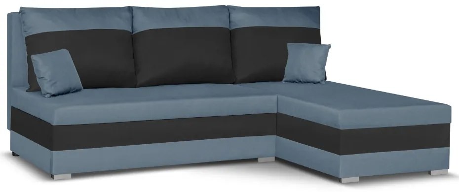 Rozkládací rohová sedací souprava GUSTO Modrá/Černá