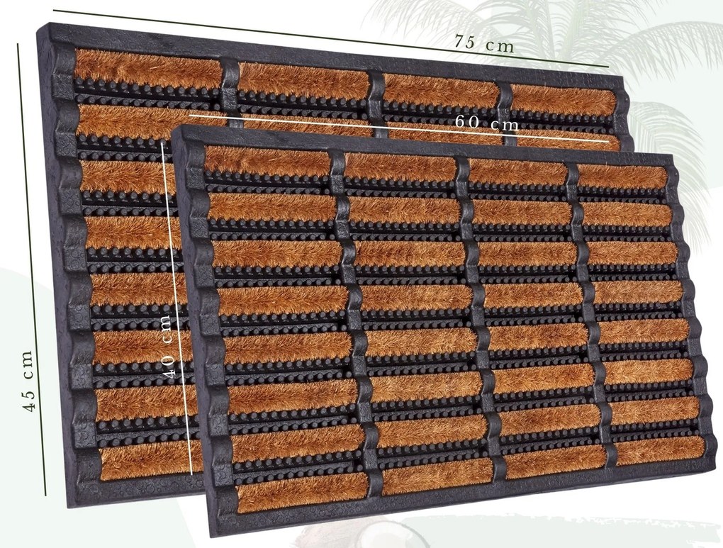 Hanse Home, Vonkajšie čistiaci rohožka Mix Mats Brushes 105647 Black Cocos – na von aj na doma, 40x60, hnedá, exteriér