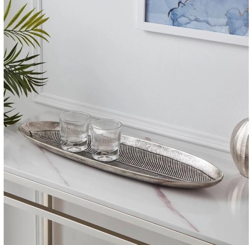 Eglo 427005 - Dekoračný podnos FORLEYET 16,5x54 cm strieborná