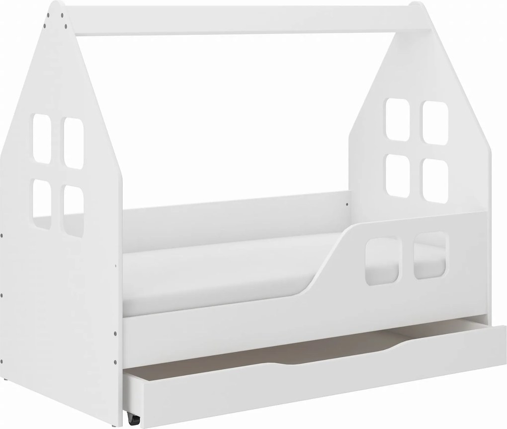 Wooden Toys Detská posteľ DOMEK so zásuvkou 140x70, pravá