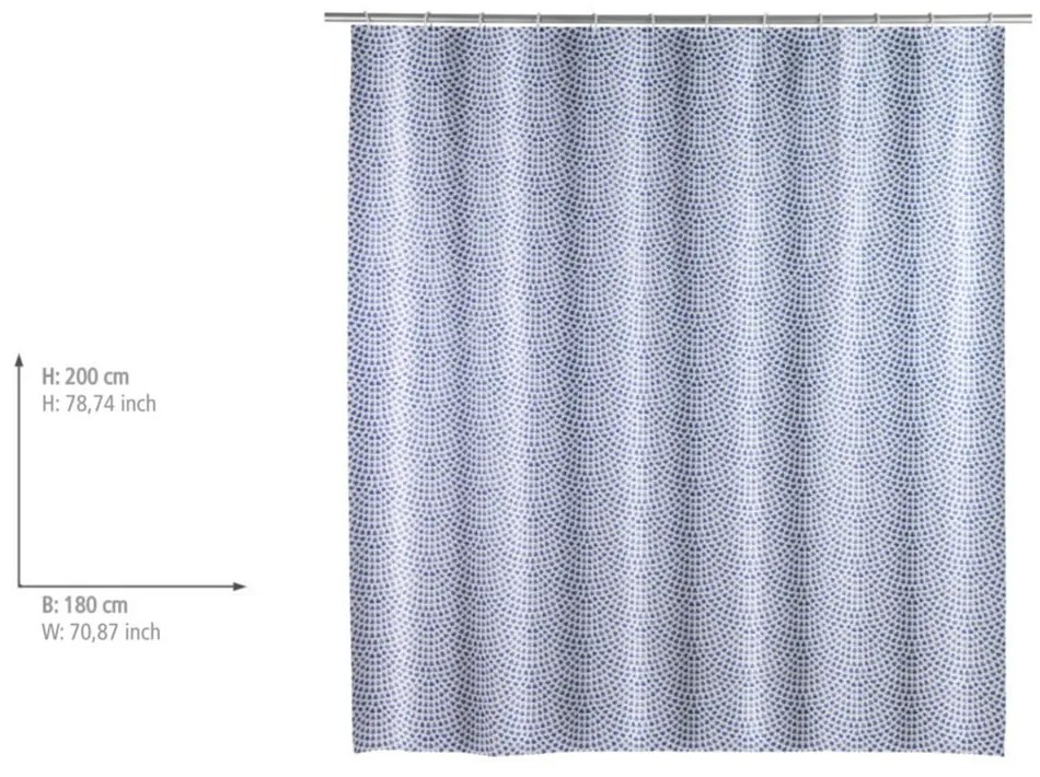 Svetlomodrý sprchový záves Wenko Sevilla