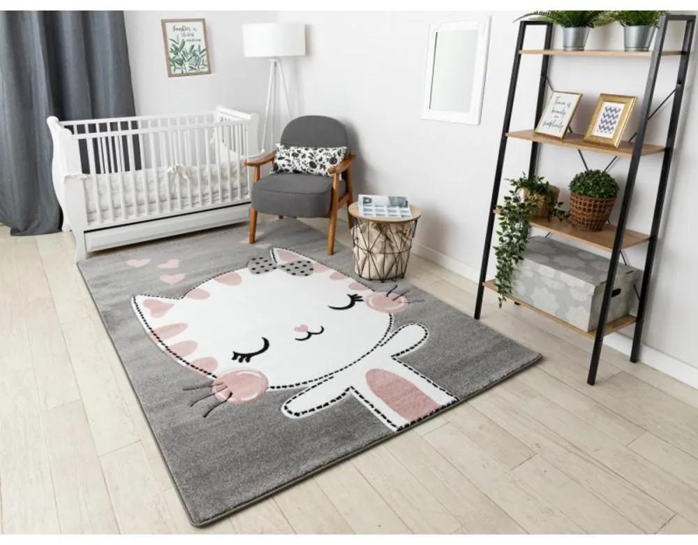 Detský kusový koberec Kitty sivý 200x290cm