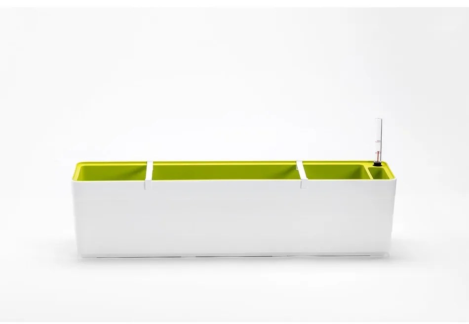 Plastia Samozavlažovací truhlík Berberis 80, biela + zelená, 80 cm