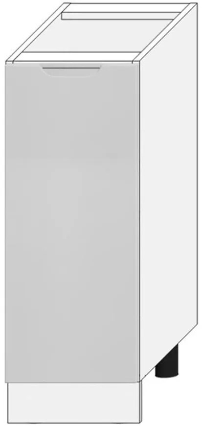 Kuchynská skrinka Zoya D30 Cargo + košík  Svetlo šedá mat/biely