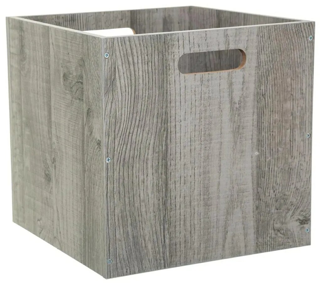 Úložný box Wood, 31x31x31 cm, sivá