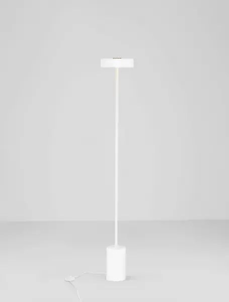 LED biela-zlatá stojaca lampa Thea