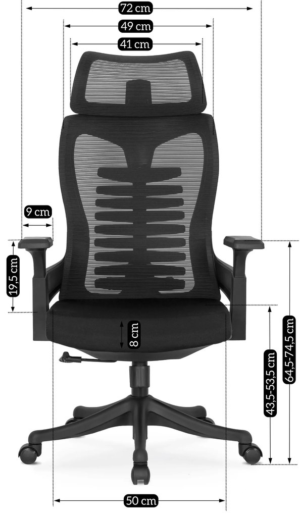 PROXIMA.store - Dizajnové kancelárske kreslo CARET FARBA: čierna