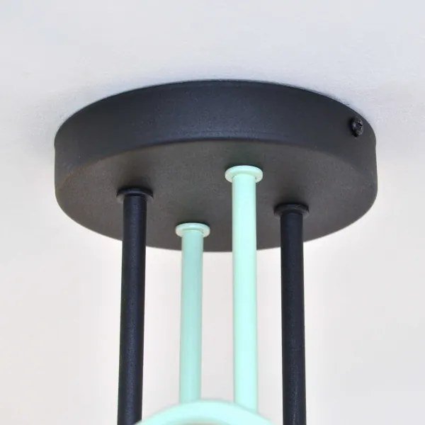 Prisadený luster OXFORD 4xE27/15W/230V čierna/zelená