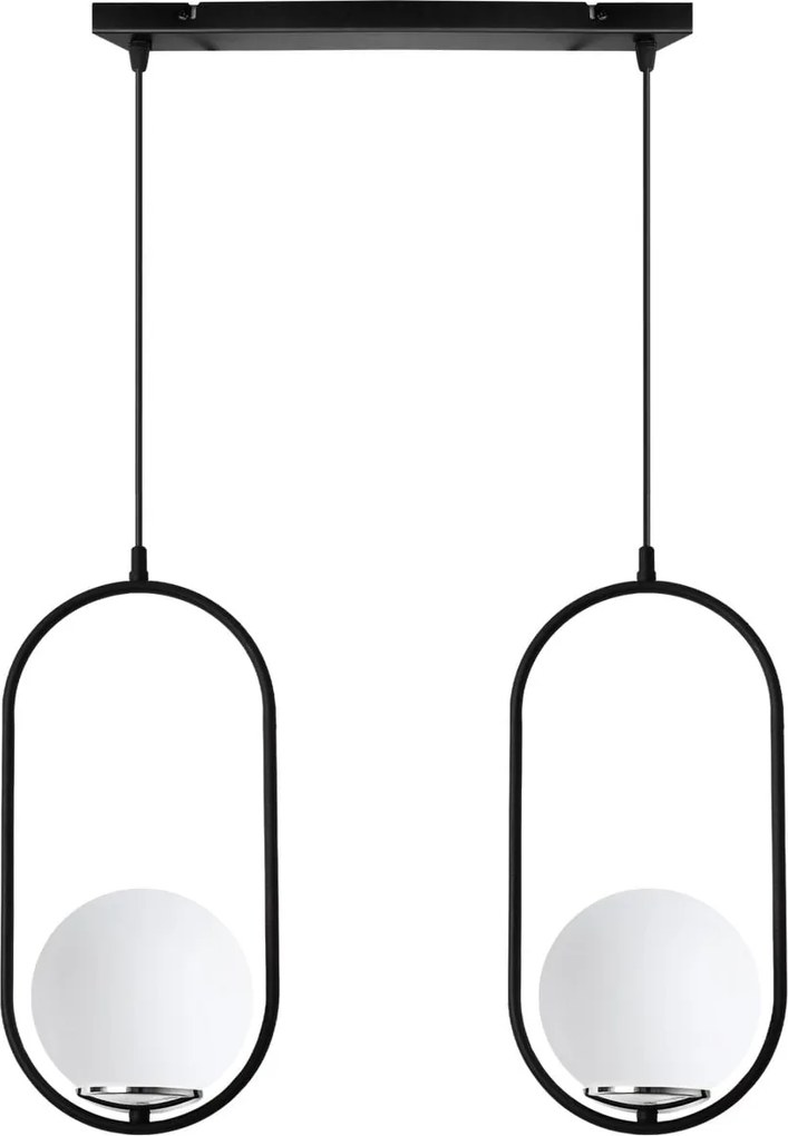 Závesné svietidlo Florence, 2x biele sklenené tienidlo, b/ch, UI