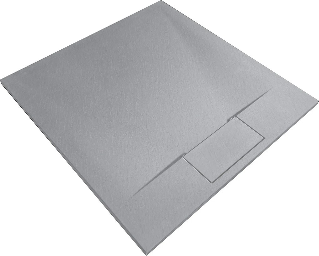 Štvorcová sprchová vanička z SMC kompozitu REA BAZALT 90x90 cm, sivá