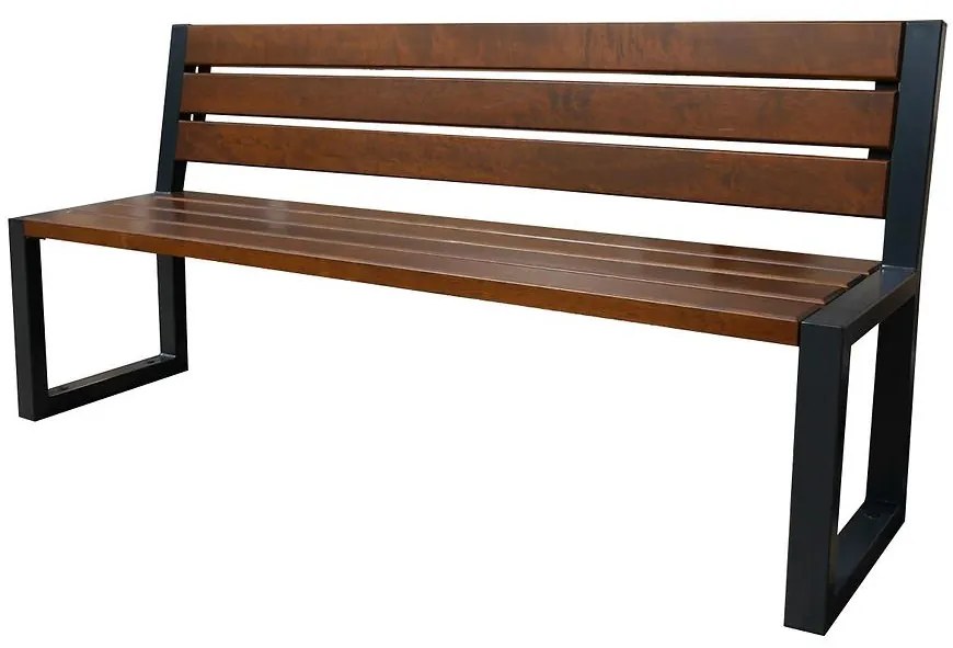 Moderná lavica s operadlom orech