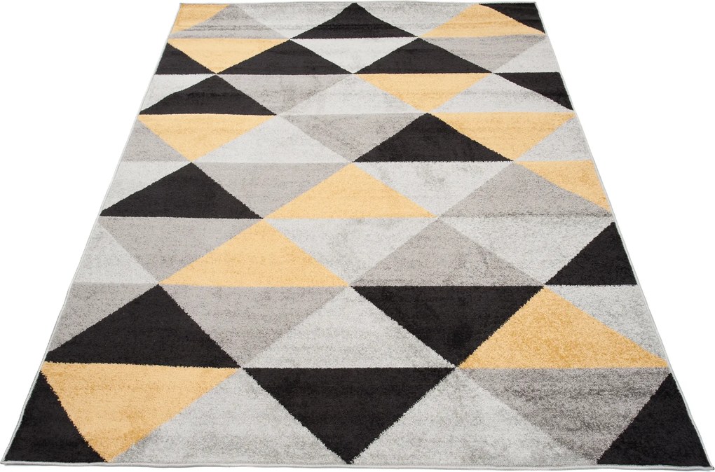 TA Koberec C945C ŠEDÁ/ŽLTÁ AZÚROVÁ Rozmer: 140x190 cm