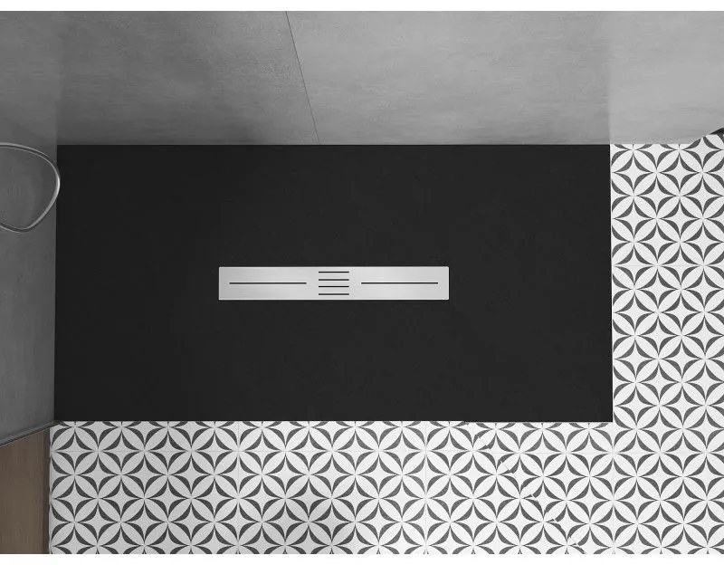 Mexen Toro, SMC obdĺžniková sprchová vanička 170 x 70 cm, čierna matná, 43707017