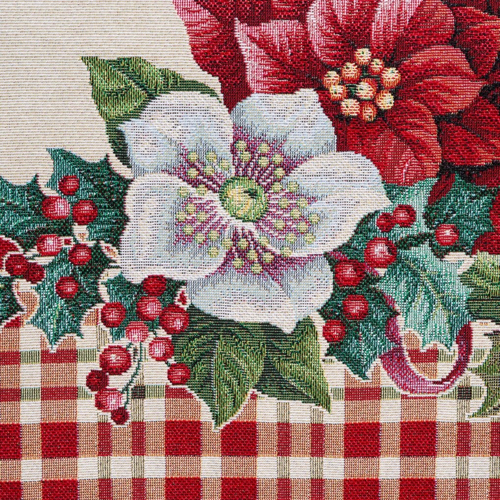 VIANOČNÝ GOBELÍNOVÝ BEHÚŇ NA STÔL MERRY5 45X140 CM VZOROVANÁ