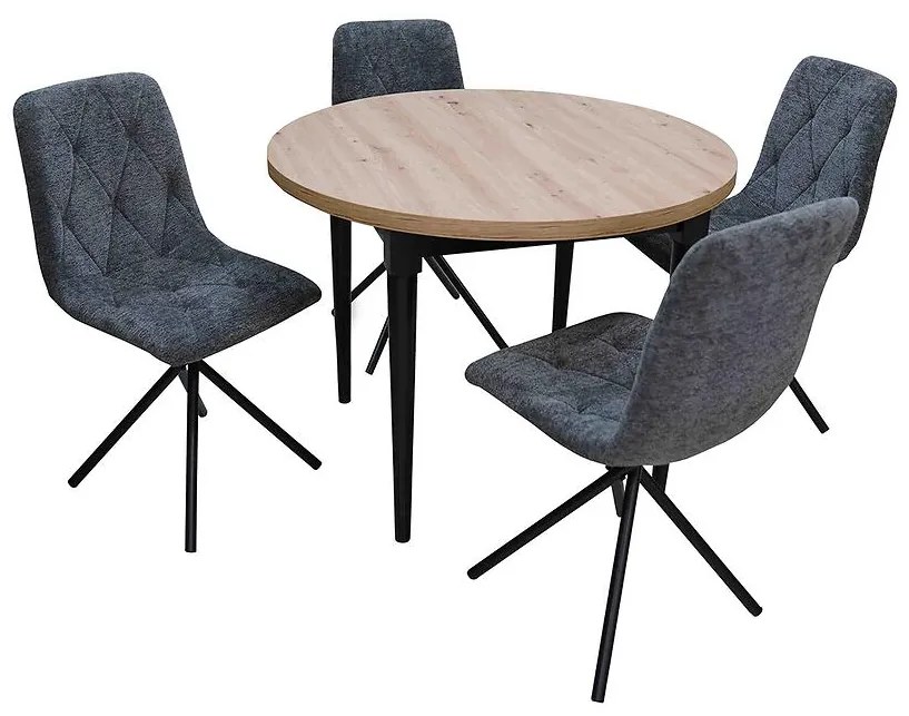 Jedálenská zostava1+4 Nina artisan/čierna