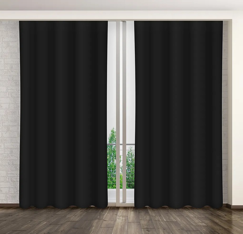 Dekorstudio Jednofarebný záves čierny ZMA1 Dĺžka závesu: 260cm